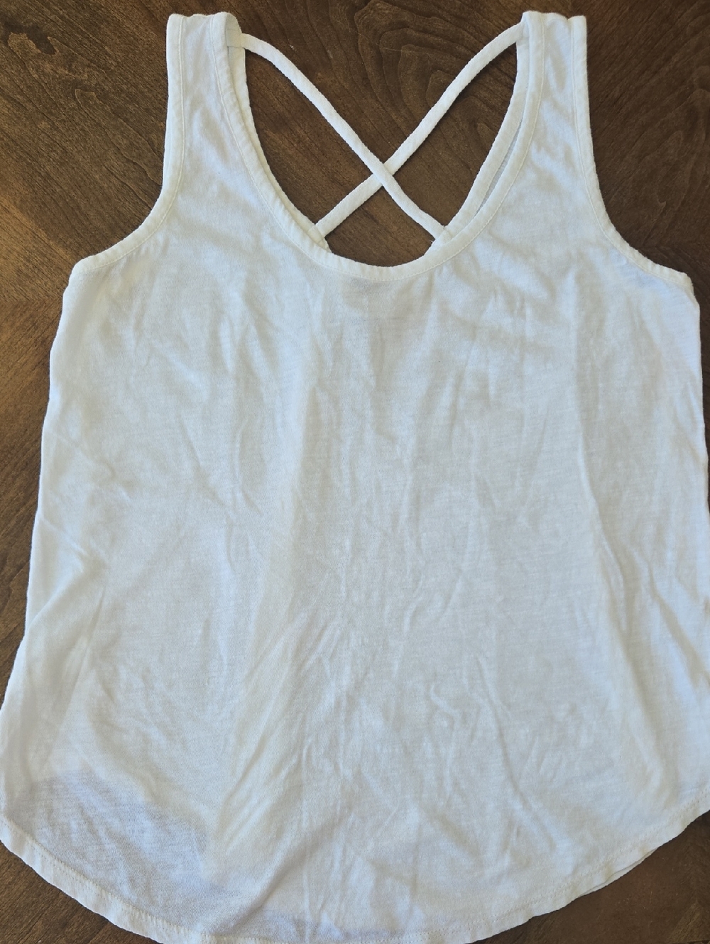 Loft Fashion White Crisscross Back Tank